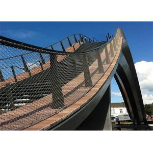 50mm 60mm Stainless Steel Rope Mesh Tensile Elevated Walkway Railing