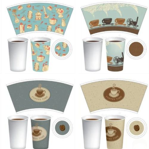 Wholesale Flexography Custom Print Paper Cup Fan With Single PE Coated