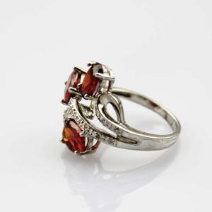 Fashion Jewelry 925 Silver Ring with Cubic Zircon Three Stones Ring(R0098)