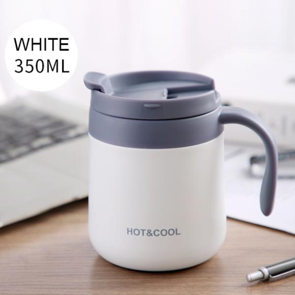 350ml Custom Mugs With Logo, Promotional Insulated Coffee Or Tea Mugs With Lid And Handles