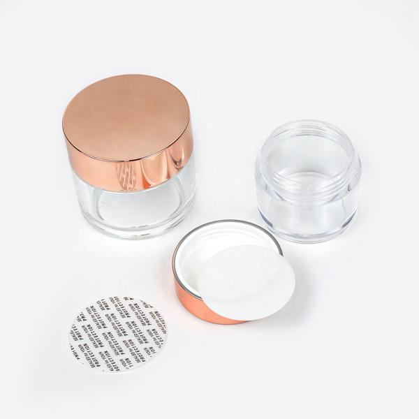Custom Logo Cosmetic Jars Packaging Plastic Jar Containers Mini Rose Gold Cosmetic Jar Other Cosmetic