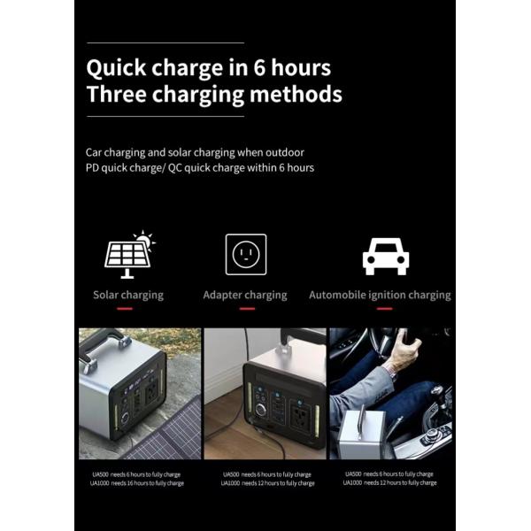 500Wh Portable Rechargeable Solar Generator Pure Sine Wave Power Solar Generator