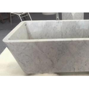 Customized Natural Stone Tub , White Marble Bath With Grey Veins