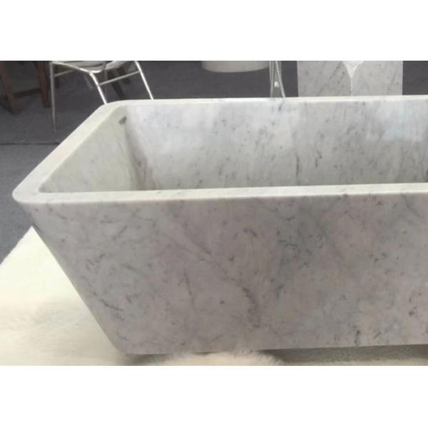 Buy Customized Natural Stone Tub , White Marble Bath With Grey Veins at wholesale prices
