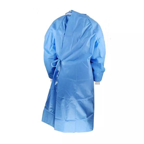 Buy Waterproof Ultrasonic sealing seams Navy Blue SMS Fluid Resistant Gowns at wholesale prices