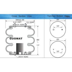 Rubber Suspension Air Springs Replaces Triangle 6334 4466 Industrial Triple