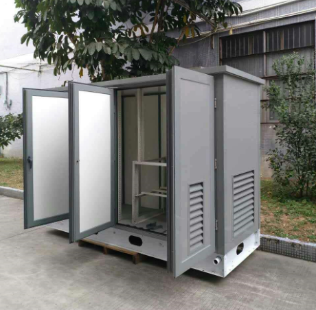 Weather Proof Galvanized Steel Outdoor Equipment Cabinet With Front Door and Rear Door