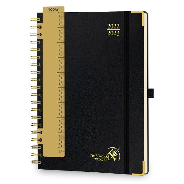 Buy Black Hardcover Weekly Academic Planner Customized Logo Printing at wholesale prices