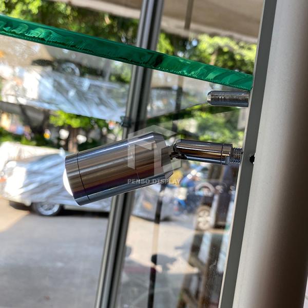 900mm High Corner Glass Display Showcase Titanium Alloy With 2Pcs LED Light