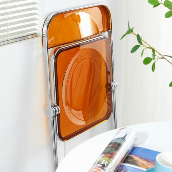 Custom Logo Clear Plastic Folding Chair for Garden Restaurant Cafe Wedding Banquet Even