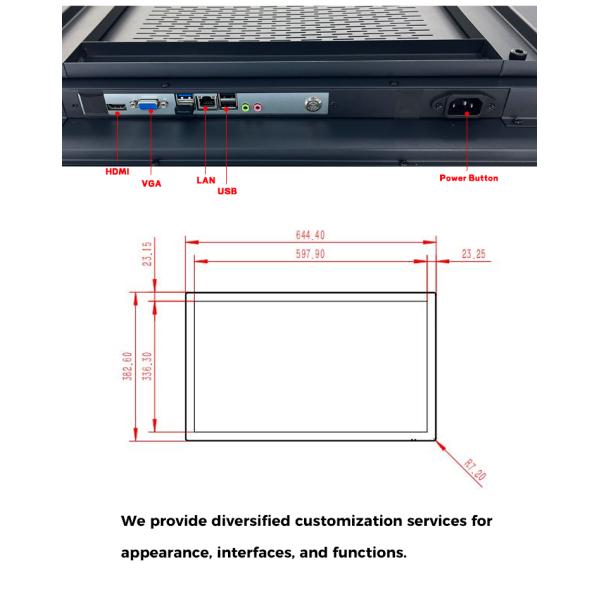 Glare Resistant Industrial Panel PC Touch Screen 27 Inch 1920×1080 Resolution