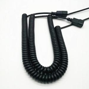C14 black extension spring power cord 0.5m-10m copper power extension cable OEM