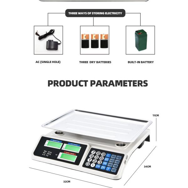 30kg Maximum Weight Recommendation Veidt Weighing ACS-809 Barcode Scale with Label Printing and Supermarket Computing