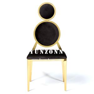 Elegant Velvet Upholstered Banquet Chairs with Gold Accents