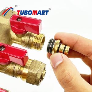 3 - 12 Outlets Brass Pex Manifold 1/2 Inch 150 Psi Pex Pipe Manifold System