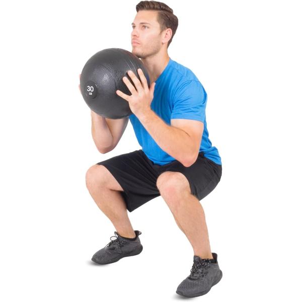 Gym Slam Ball - Weighted Fitness Medicine Ball with Easy Grip Tread