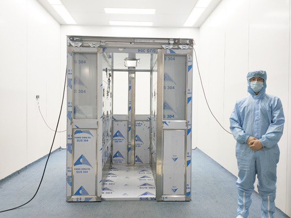 Buy Two Person Stainless Steel Air Shower With Auto Double Leaf Sliding Doors at wholesale prices