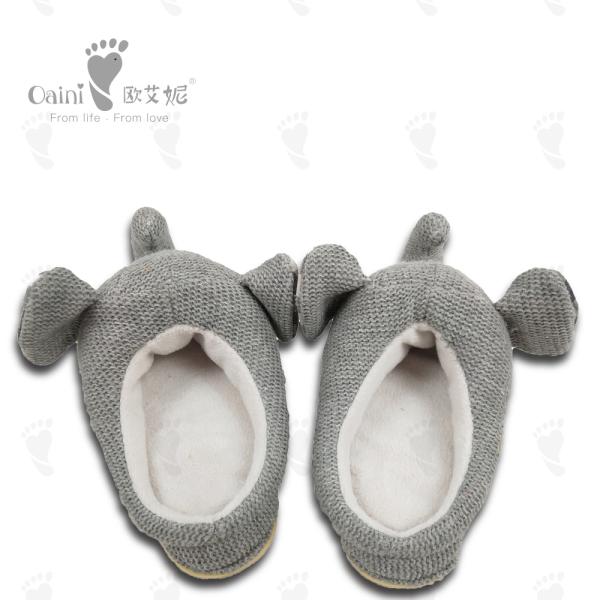 18 X 7cm Kids Shoes Warm Infant Shoes Grey Elephant Head Pattern
