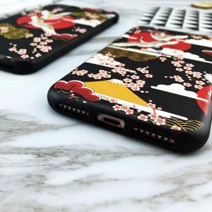 Soft TPU Silk Flying Cranes Plum Pattern Back Cover Cell Phone Case For iPhone 7