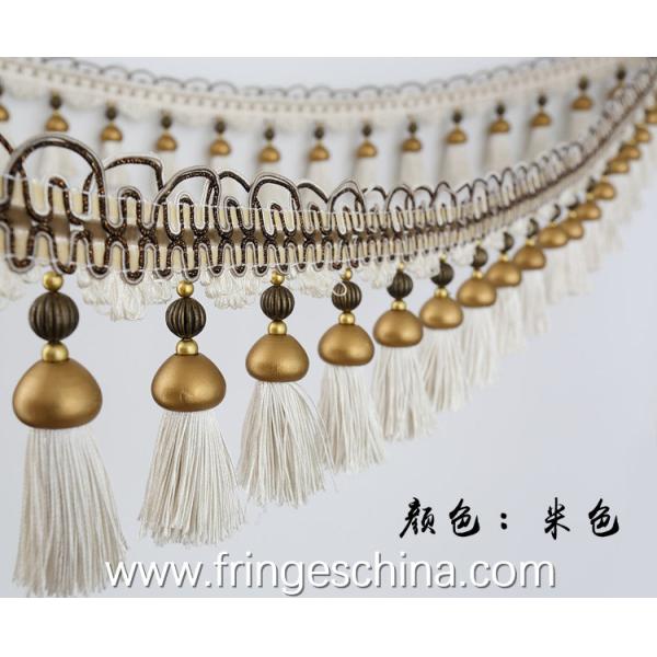 Handmade fashionable chain beads lace tassels fringes for curtain/sofa/pillow/stage decoration
