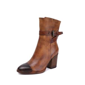 S196 2020 autumn and winter new pointed high heel retro weathered textured