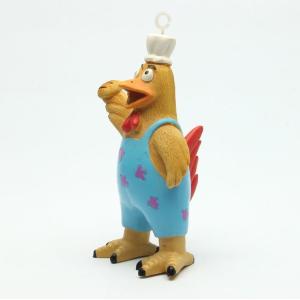 Colorful Rooster Latex Pet Toys / Adorable Squeaky Rubber Chicken Dog Toy