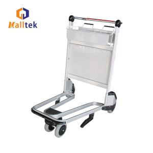 4 Wheels Aluminum Alloy Airport Luggage Trolley Using Airport With Handle Released Brake