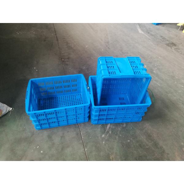C560 55 Litre Heavy Duty Ventilated Perforated Plastic Stacking Crate Trays For Meat / Poultry
