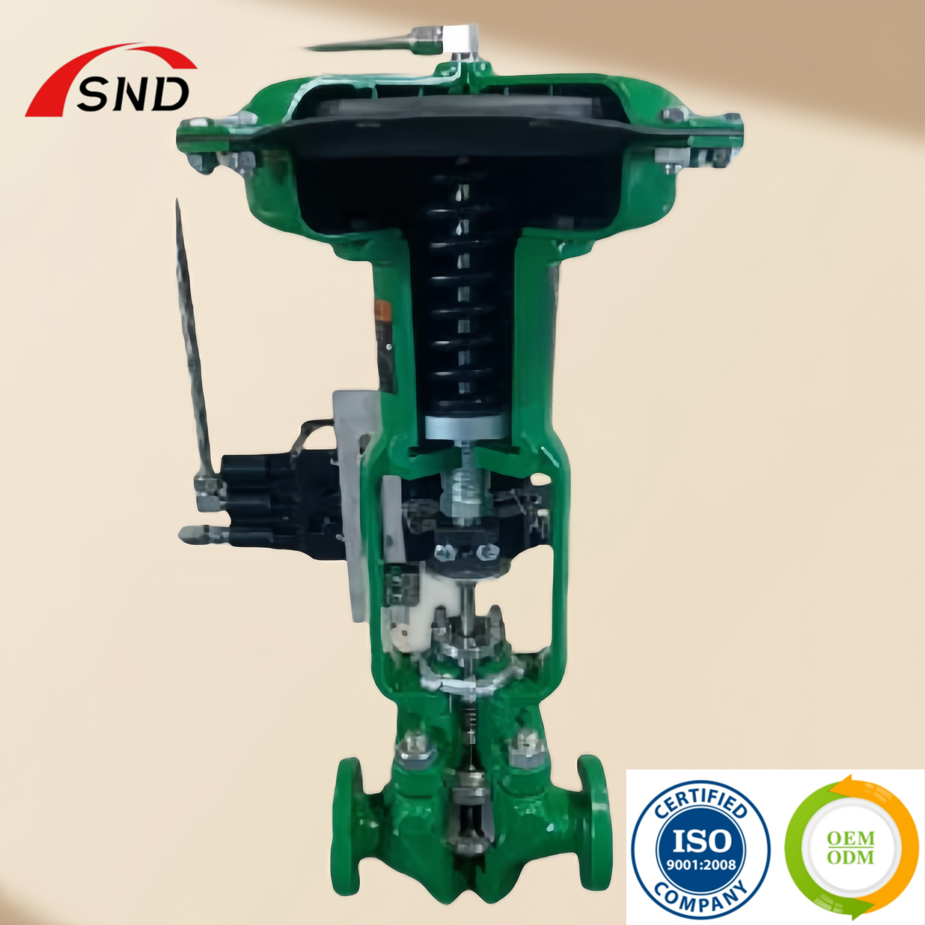 CF8 Pneumatic Flow Control Valve Flanged Normal Pressure Customized