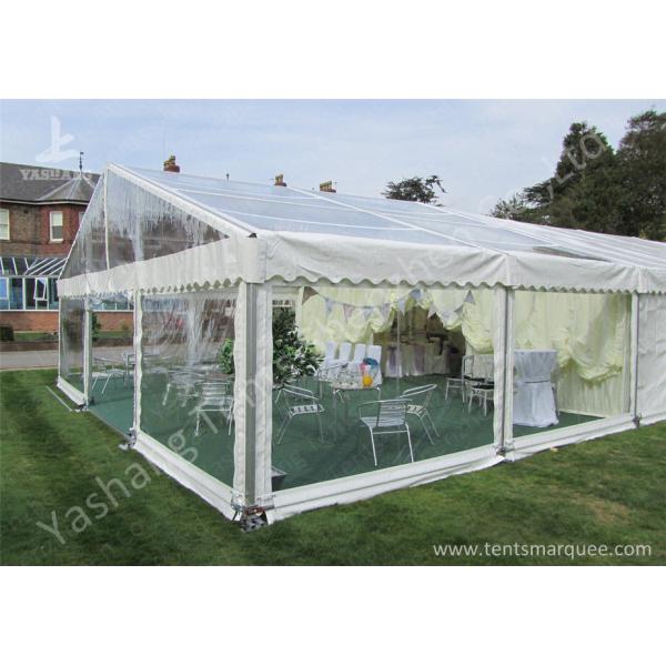 Clear Top and Wall PVC Fabric Cover Outdoor Luxury Wedding Tents with White Linings