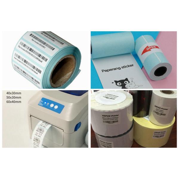 Waterproof White Color Thermal Self Adhesive Sticker Paper 21cm x 50m Custom