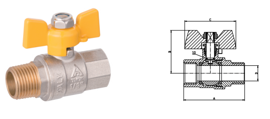 Natural Gas Safety CE ISO Approved1 Inch Brass Ball Valve Female Thread Brass Gas Valve