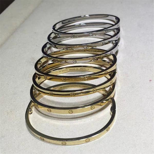 C love bracelet 18k gold white gold yellow gold rose gold diamond bracelet Jewelry factory in Shenzhen, China