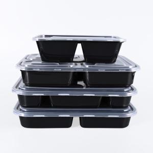 Disposable Plastic Sushi Food Container Black Base Clear Lid Microwave