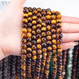 8mm Dark Golden Tiger Eye Gemstone Beads Healing Crystal Stone Beads For Jewelry