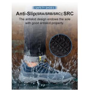 Comfort Genuine Leather Safety Shoes , Blue Sports Work Shoes For Men'S Working