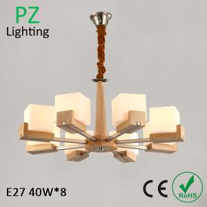 Quality Modern wooden lamp 3/5/8 arms wooden pendant lighting fixture made in Zhongshan China for sale