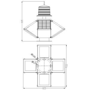 15km 16.5V Red 2000cd Medium Intensity Obstruction Light