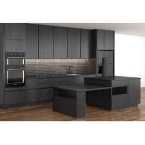 Lacquer Paint Black Modern Design Kitchen Cabinet Quartz Stone 15mm