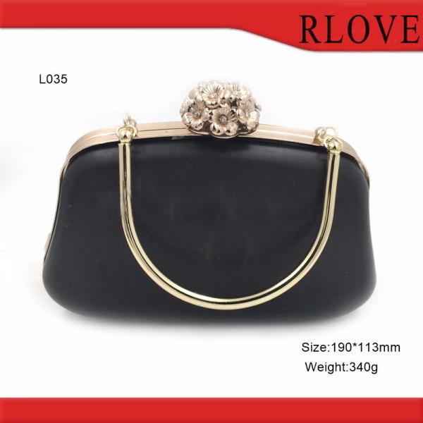 Bag part accessories gold metal flower lock purse plastic Box metal frame