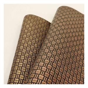 Wholesale Pvc Antique Brass Weave Pattern Artificial Synthetic Leather Packaging