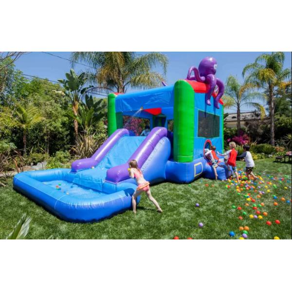 Toddler Inflatable Pvc Water Slide With Octopus Bounce House