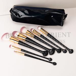 Antibacterial Face Makeup Brush Set 7piece With Fishtail Plastic Handle