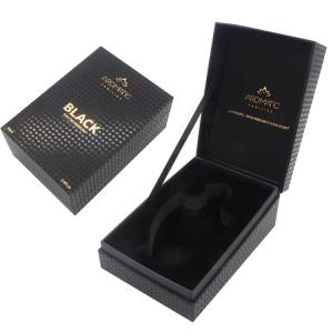 Quality Black Rigid Paper Perfume Packing Box With Gold Logo for sale
