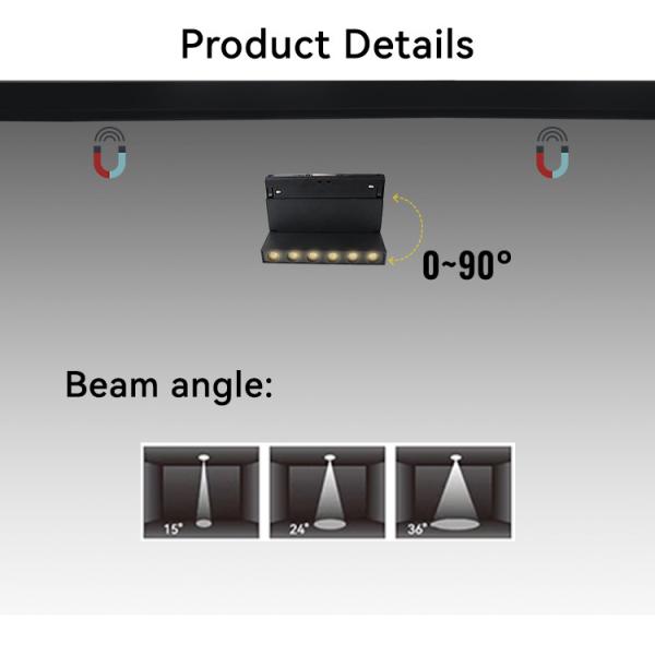 Rotatable Angle Led Magnetic Track Light 6W UGR 10 Modern Magnetic Track Lighting