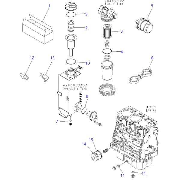 M806418 YM119305-35151 3D72 Engine Oil Filter For KOMATSU PC20MR Excavator Filter