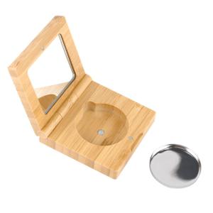 10g Empty Cosmetic packaging Bamboo Makeup Pressed Powder Eye Shadow With Mirror