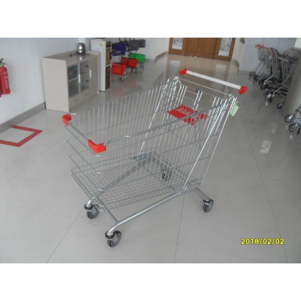 Buy Zinc Plating Large Wire Shopping Carts 240L With Anti UV Handle Cap at wholesale prices