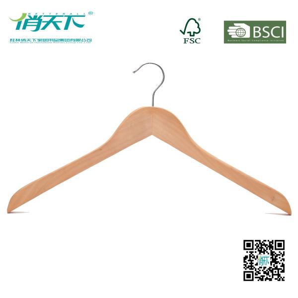 Buy Betterall High-end Burlywood Wooden Shirts Hanger with Metal Hook at wholesale prices