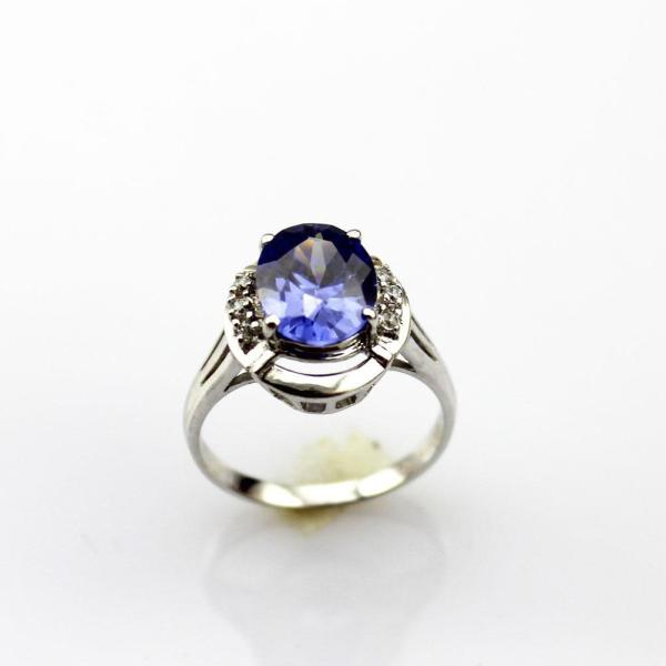 White Gold Plated 925 Silver Jewelry 8mmx10mm Oval Pink Cubic Zircon Ring(R0076)